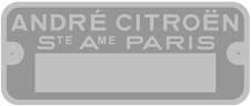 Typenschild Citroen 7,9x3,3cm