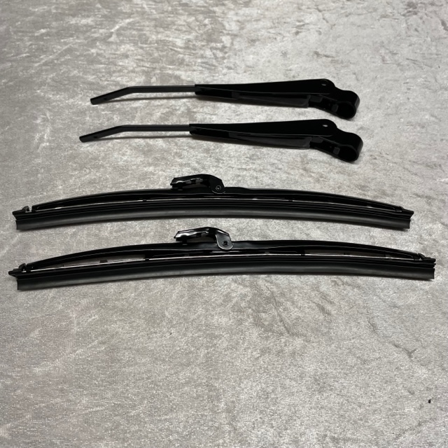 Satz 2xWischer und 2xArm für Citroen 2CV Edelstahl schwarz