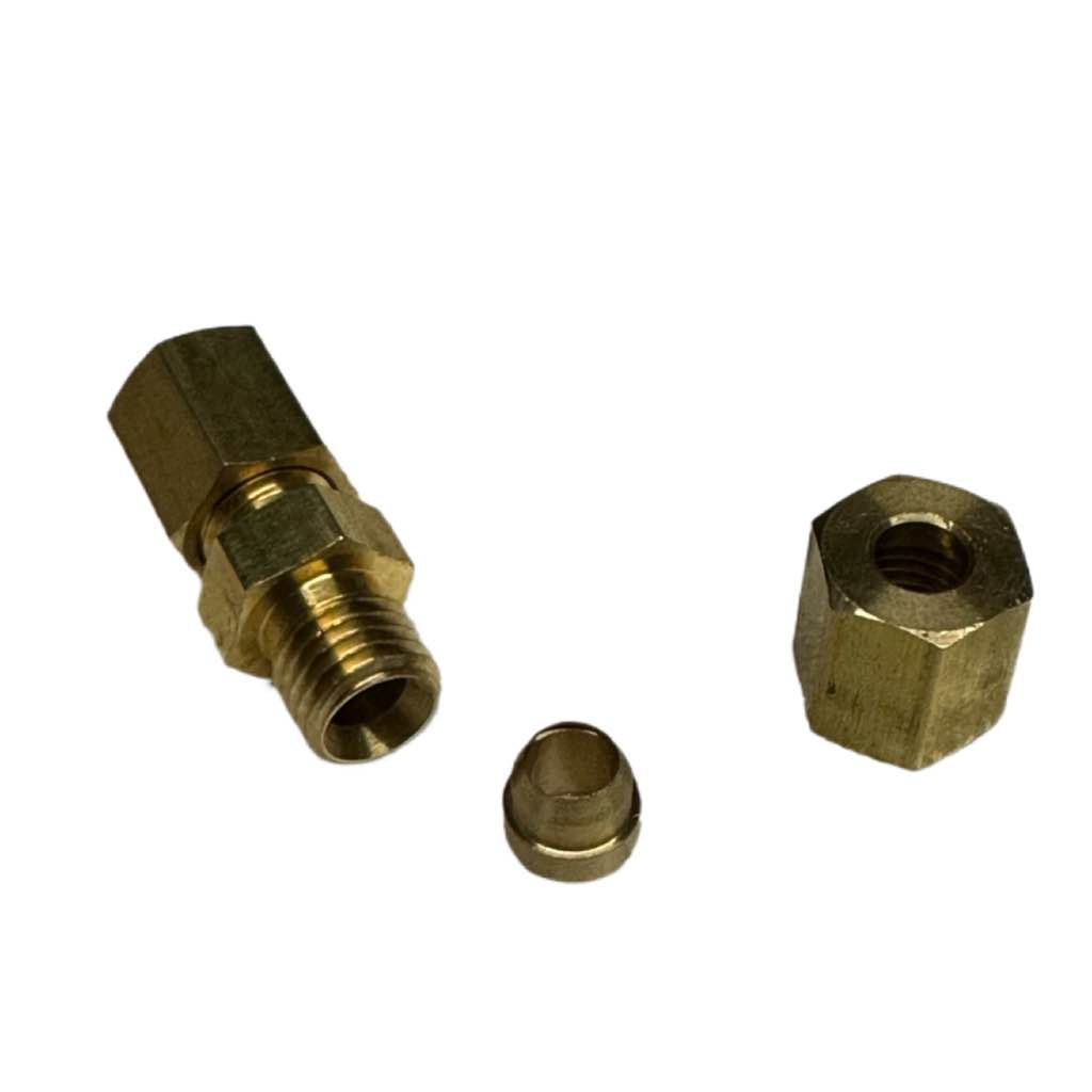 Verbinder Hydraulik/Bremsleitung 4,5mm Messing mit Schneidring