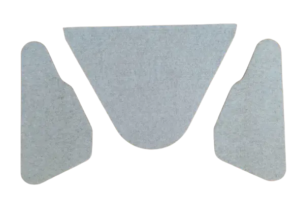 Kofferraumdeckelverkleidung 2CV – 3-teilig aus Naturvlies, hellgrau