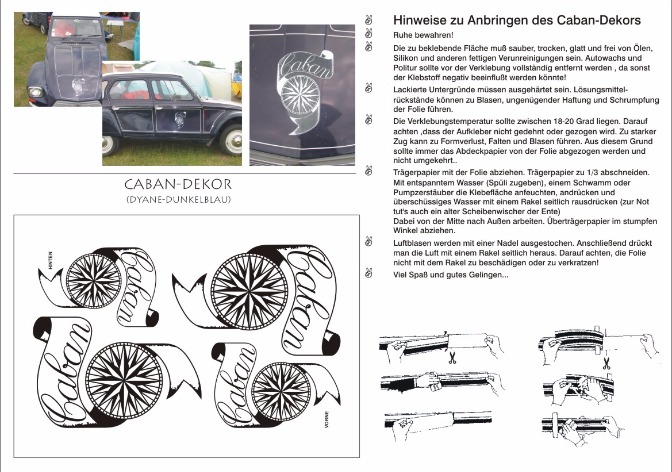 Caban-Dekor komplett Dyane-Dunkelblau