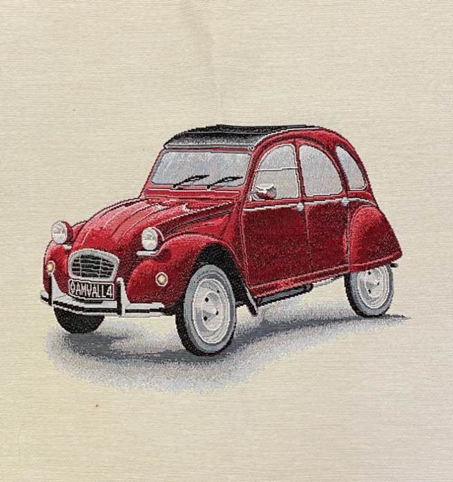 Dekostoff 2CV Rot 47x47cm