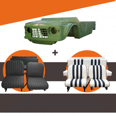 Mehari Karosseriesatz grün Montana altes Modell inkl. Sitzen nach Farbwahl