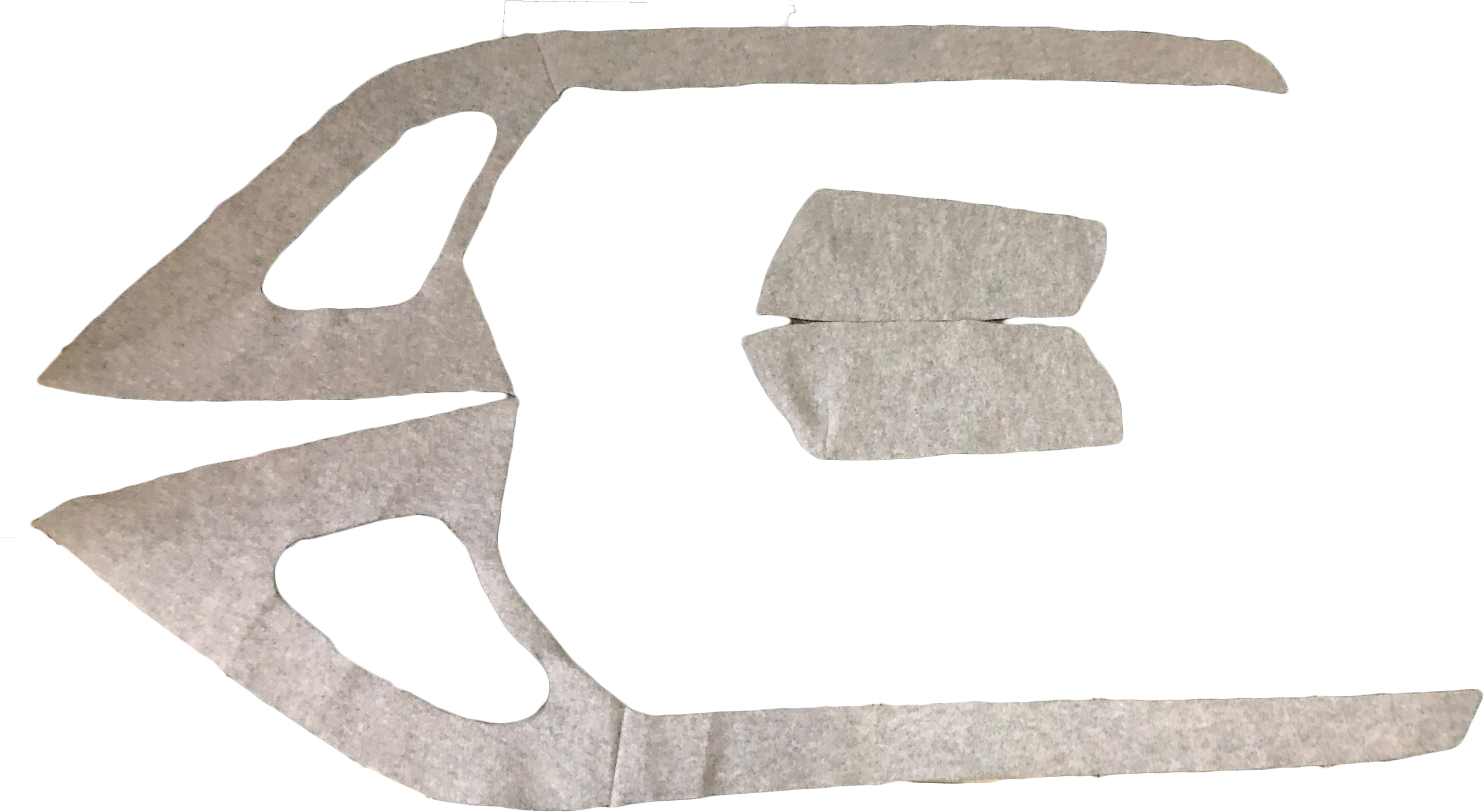 Seitenverkleidung Filz grau Dyane mit drittem Fenster