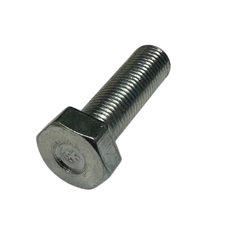 Schraube M9x35 1,00 (Spezialsteigung) SW14 mit Winkel blau verzinkt