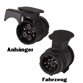 Kurzadapter für Anhängerkupplung 13 auf 7 polig