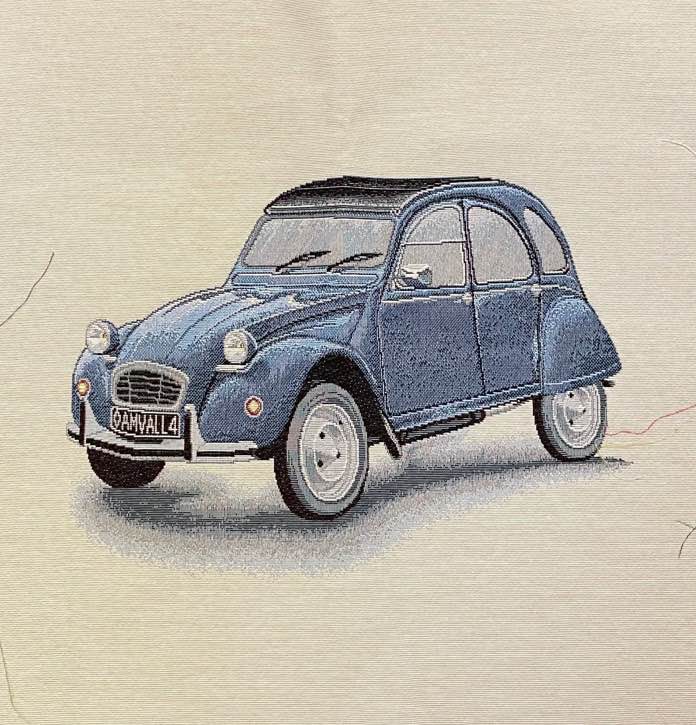 Dekostoff 2CV Blau 47x47cm