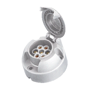 Metallsteckdose für Anhängevorrichtung 7-polig rund