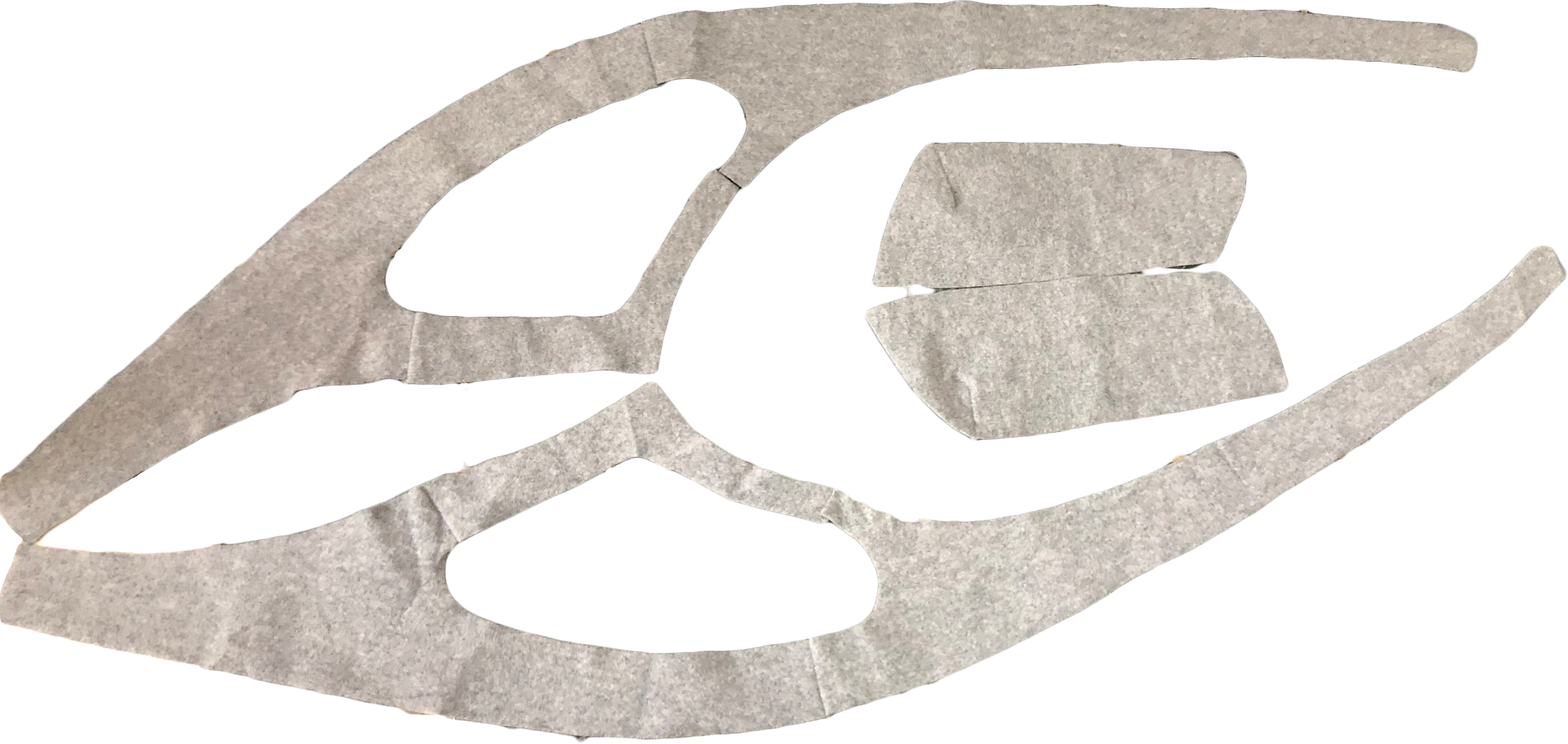 Seitenverkleidung Filz grau 2CV mit drittem Fenster