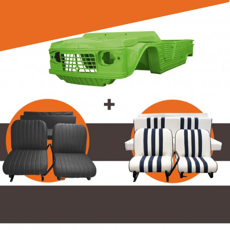 Mehari Karosseriesatz grün Tibesti altes Modell inkl. Sitzen nach Farbwahl